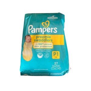 Pampers Swaddlers Diapers Preemie Size P1 27 Count, Ultra Soft Disposable